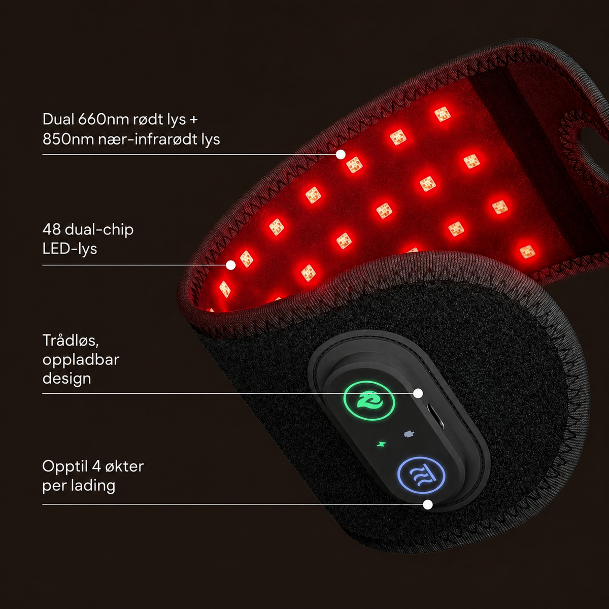 LumaWrap™ | Premium Red Light Terapi for Håndhelse