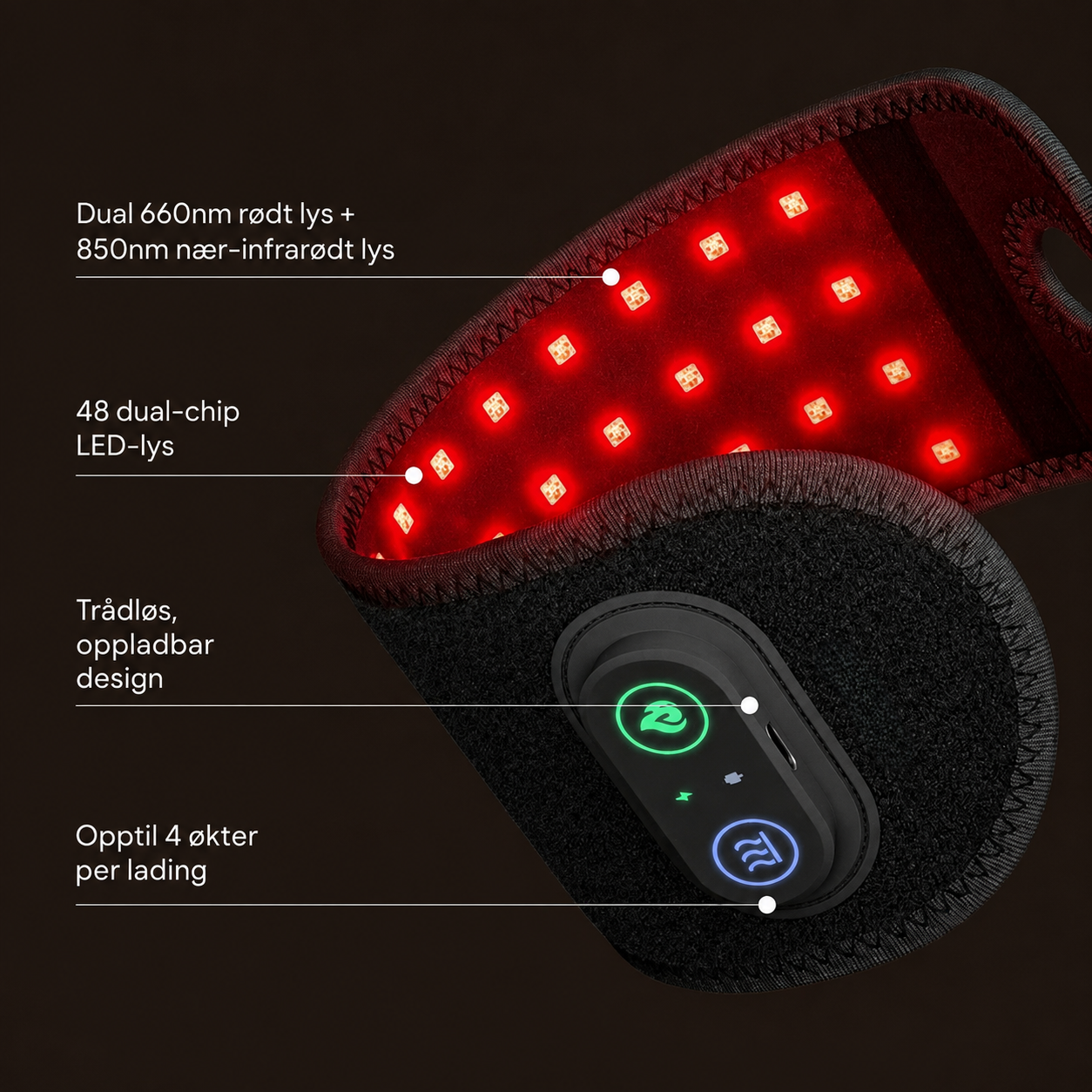 LumaWrap™ | Premium Red Light Terapi for Håndhelse